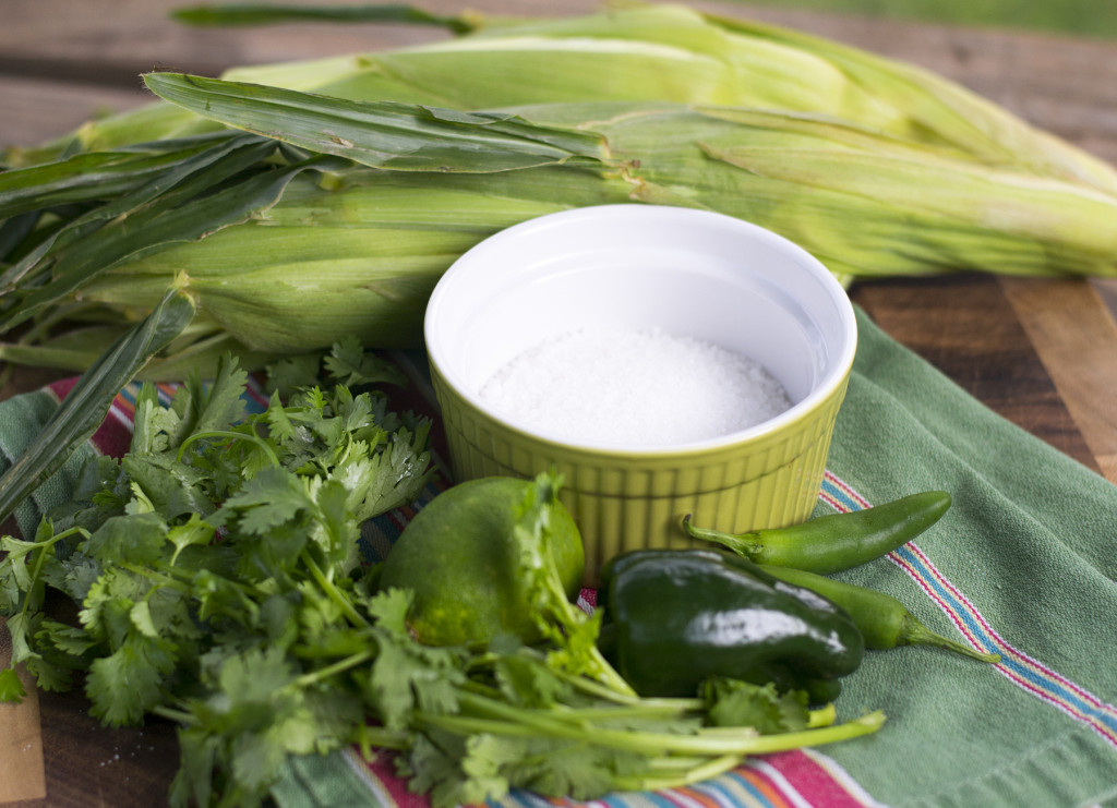 Ingredients for Roasted Corn with Cilantro Chili Salt